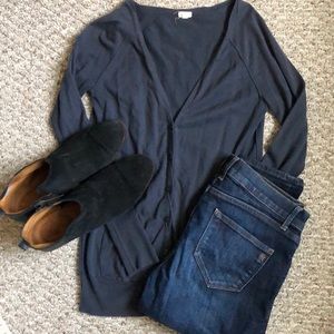 Gray twisted button J Crew Cardigan